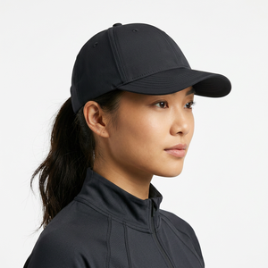 Gorra de Béisbol Unisex Negra de 6 Paneles, Color Sólido, Tela de Malla, Ajuste Ajustable, Estilo Casual, Gorra para Adultos - Product Image 4