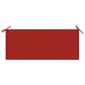 Banco de Madera de Teca para Jardín con Cojín Rojo, Bancos para Patio, Categoría de Producto - Product Image 5