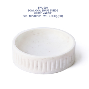 Bol en marbre blanc naturel, artisanal, écologique, avec logo personnalisé, vaisselle haut de gamme, prix de gros moderne, style couronne royale indienne - Product Image 4