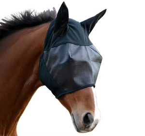 Masque anti-mouches pour chevaux, respirant, anti-moustiques, élastique, protection du visage avec oreilles, masque fantaisie pour chevaux - Product Image 3