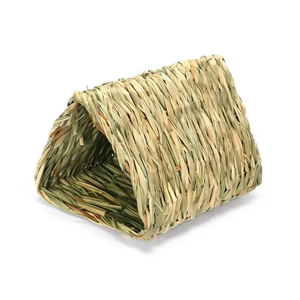 Tunnel pliable en herbe tressée pour lapins, jouet à mâcher en paille pour hamsters, cochons d'Inde et petits animaux, cachette écologique - Product Image 1