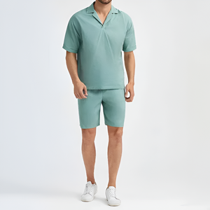 Hight Quality Manufacturer Tracksuit Suit with Short Sleeve New opportunity Men 100 percent cotton breathable summer T shirt <b>set</b> - Product Image 2