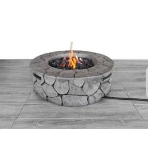 Braciere da Esterno in Cemento Rinforzato con Fibra, Grigio Pietra, 9 H X 28 W - Product Image 1