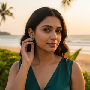 Hermosos Pendientes de Esmeralda Brillante, Plata de Ley 925, Pendientes de Piedras Preciosas para Mujeres y Niñas, para Usar en Bodas y Fiestas - Product Image 5