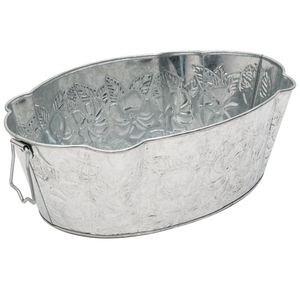 Modern Galvanized Metal Beverage Cooler Tub With Iron <b>Stand</b> And Tray Large Capacity Stainless Steel Wine & Beer Chiller For Sale - Product Image 6