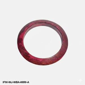 Bracelet en bois vieilli style vintage, peint à la main en magenta et tons terreux, bijoux ethniques de style indien - Product Image 2