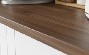 Modern American Style Essence Kitchen Cabinet Particle Board <b>Table</b> Top 4 Doors 1 Drawer Model K208 (White Oak + <b>Walnut</b>) Made - Product Image 4