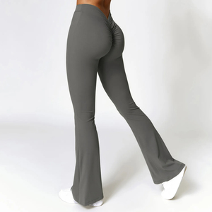 High Waist Green Yoga <b>Leggings</b> <b>With</b> <b>Pockets</b> Full Length Seamless Stretch Pants For <b>Workout</b> Fitness Women - Product Image 4
