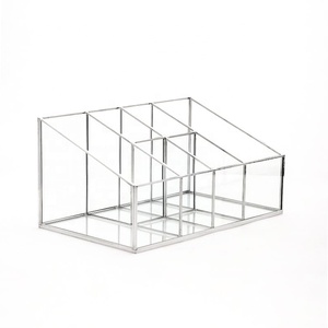 Moderna Caja Organizadora de Joyas de Lujo con Marco de Latón y Vidrio Templado para Maquillaje, Tocador y Decoración del Hogar - Product Image 6