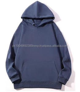 New Fashion 100% Cotton <b>Oversized</b> Pullover <b>Hoodie</b> Heavy Weight Casual Hoodies for <b>Men</b> Solid Color 360GSM Weighted Blank Hoodies - Product Image 5