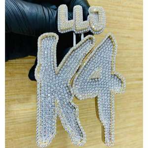 Oferta Especial: Elegante Colgante de Letra del Alfabeto Personalizado con Moissanita, Chapado en Plata, Joyería Unisex para Cumpleaños y Aniversarios - Product Image 5