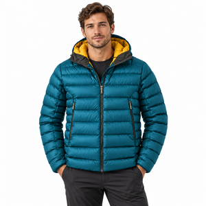 OEM Mens Winter Puffer Jacket Hooded Quilted <b>Padded</b> <b>Coat</b> Warm Outdoor Travel Outerwear Zipper Pockets Custom Logo Outdoor Jacket - Product Image 5