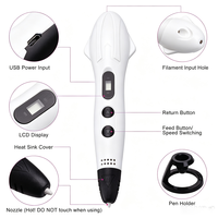 Kit de stylo d'impression 3D professionnel 3DLNK avec écran LCD, trois vitesses, compatible ABS/PLA, feuilles de dessin et de traçage créatifs
