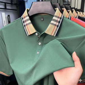 Camisa de Marca de Alta Gama para Hombre, Estampado Animal, Manga Corta, Algodón, Jersey Bordado, Cómoda, Informal, Nueva, con Solapa - Product Image 5