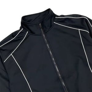 Custom Hooded Streetwear Sweatsuit Embroidery <b>Zip</b>-<b>Up</b> <b>Jacket</b> Jogger Set Sweat Pant Windbreaker for Men - Product Image 3