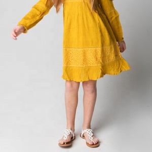 Robe à manches longues pour fille, blanche, style Boho, avec encolure ronde, en dentelle, magnifique tenue pour cadeau, nouvelle collection - Product Image 2