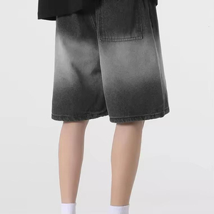 Hot Selling Acid Washed Denim <b>Shorts</b> Men's Patchwork and Bright Stitching to Make <b>Old</b> Loose Straight Wide-leg <b>Shorts</b> - Product Image 3
