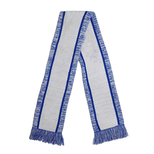 Ensemble bonnet et écharpe à franges Zeta Phi Beta, tricoté à la main, bleu et blanc, motif géométrique, style artisanal, pour la sororité et l'école - Product Image 4