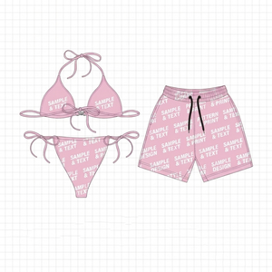 Luxury 220 GSM stretch nylon spandex beige camo <b>triangle</b> panel <b>bikini</b> <b>set</b> embroidered logo fit Women <b>Bikini</b> <b>Set</b> - Product Image 3