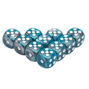 Ensemble de dés décoratifs en résine bleue avec points blancs pour jeux de société et jeux de table, artisanat artistique, décoration de la maison - Product Image 5