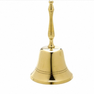 Campana de Mano de Latón Resistente con Sonido Claro, Campana de Mano Decorativa de Latón Pulido para Decoración, para Puja Diaria a Precio de Mayoreo - Product Image 1