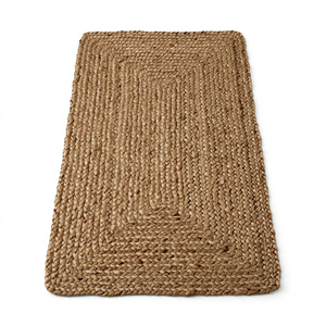 Tapis rectangulaire en jute tissé fait main, antidérapant, style bohème, pour salon, usage domestique, épaisseur moyenne, export BD - Product Image 1