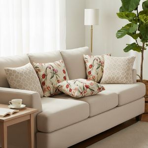 Juego de Fundas de Almohada Acolchadas con Diseño de Diamantes y Flores Botánicas de SOGA, 5 Piezas, Elegantes Fundas para Almohadas de Sofá y Cama para Sala de Estar - Product Image 2