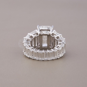 10.0Ct Emerald Lab Grown Diamond Solitaire Full Eternity Band Ring en 10K 14K 18K Solid Gold Wedding Anniversary Gift - Product Image 2