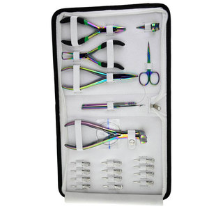 Kit d'outils robustes pour extensions capillaires en acier inoxydable, outils d'installation de micro-anneaux, accessoires d'application pour extensions de cheveux - Product Image 2