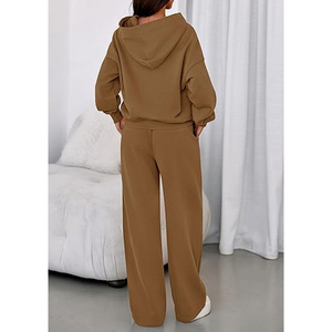 Women Loose Fit Hoodie and Wide Leg Sweatpants <b>Matching</b> Casual Winter Lounge Wear Tracksuit <b>Set</b> Casual Daily Wear Outfit - Product Image 2