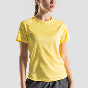 เสื้อยืดโออีเอ็ม 100% โพลีเอสเตอร์ น้ำหนักเบา แห้งเร็ว ทรงเข้ารูปสำหรับผู้หญิง เหมาะสำหรับออกกำลังกาย ฟิตเนส เสื้อยืดแห้งเร็วสำหรับผู้หญิง - Product Image 4