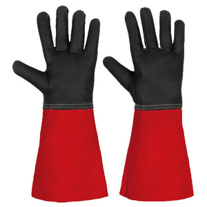 Gants de protection anti-chaleur et anti-étincelles en cuir pleine fleur et croûte de vache de qualité supérieure, certifiés CE, à manchette longue, pour soudage TIG, MIG, Argon - Product Image 5