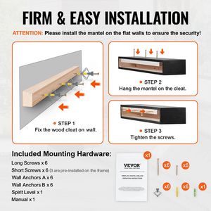 Mensole Galleggianti da Parete in Legno Naturale Stile Rustico, 122x20x13 cm, Capacità 22 kg, per Caminetto o Esposizione - Product Image 5