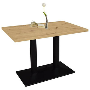 Mesa de Bar Moderna de Madera Maciza con Base Metálica de Alta Calidad, Duradera, para Restaurante, Cafetería, Pub, Hotel, Cocina, Hogar, Bar, Muebles Comerciales - Product Image 1