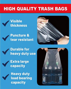 Bolsas de Basura Resistentes TH GB-027 Negras de 3 Mil HDPE para Uso Industrial, Comercial, Limpieza de Patios y Construcción, Resistentes a Desgarros y Selladas con Calor - Product Image 4