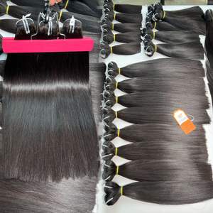 Listo para enviar 12A Super Double Drawn Raw Vietnam Sleekly SDD Bone Straight Human Hair Bundles Virgin Cutticle Aligned Hair - Product Image 4