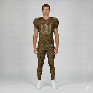 Vêtements de football américain Performance Fit, maillot de football respirant à manches courtes de style professionnel sublimé et pantalon intégré - Product Image 1