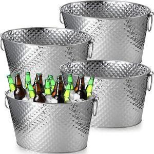 ถังน้ำแข็งโลหะทนทาน ถังเก็บความเย็นสแตนเลส พร้อมฝาปิดและที่คีบ - Product Image 2