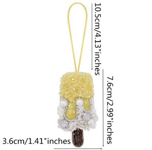 Bracelet de poignet fait main vintage multicolore avec perles de verre, strass et lettres initiales alphabet, couleur rouge et verte, style crème glacée, pour fête, DIY, effet bling - Product Image 5