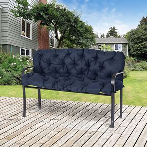 Dark Blue 3-Seater Bench Swing <b>Chair</b> Replacement Cushions with Backrest Outdoor Seat <b>Pads</b> Outdoor Pillows & Cushions - Product Image 2