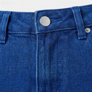 Falda lápiz vaquera de cintura alta para mujer, estilo casual, color liso, hasta la rodilla, con bolsillo y dobladillo deshilachado - Product Image 4