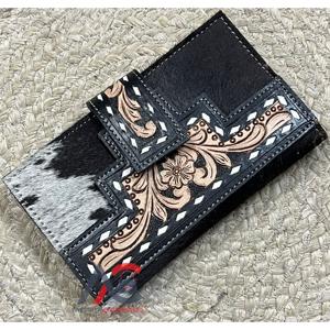 Cartera de Cuero Hecha a Mano de Alta Capacidad, Nueva Moda, Cartera de Viaje Bifold de Cuero Vacuno Genuino para Mujer - Product Image 1