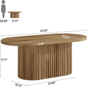 Tavolino da Caffè/Tea Convertibile in Stile Nordico con Piano in Marmo e Base in MDF per Soggiorno, Ideale per Piccoli Spazi - Product Image 3