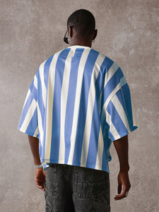 เสื้อฟุตบอลตาข่ายตัวใหญ่ลายทางแนวตั้ง สตรีทแวร์ หมายเลข 99 ลายกราฟิก ระบายอากาศได้ดี โพลีเอสเตอร์ แฟชั่นลำลองสไตล์คนเมือง รับผลิตแบบ OEM - Product Image 5