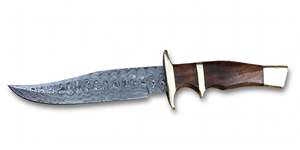 Handcrafted Damascus Steel Butcher <b>Slicing</b> Knife <b>Wood</b> Brass Handle Kitchen Tool - Product Image 2