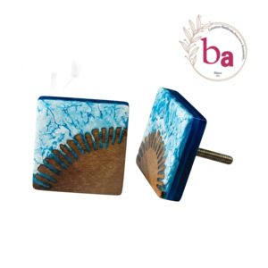 Poignée de meuble carrée en résine bleue, design côtier, multifonctionnelle et durable, pour la maison, le bar, la chambre, le bureau à domicile, l'hôtel - Product Image 4