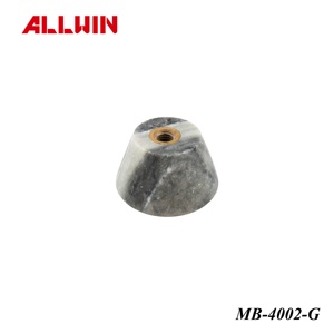 OEM ODM Gray Cone Marble Furniture Knob Decorative Handle Insert Polished Stone Cabinet Hardware for Drawer Furniture - Product Image 1
