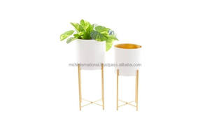 Usine moderne jardinière support Pots de plantes ronde fleur plante support métal pour intérieur extérieur en pot décor à la maison or fleur support - Product Image 5