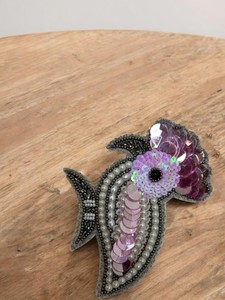 Handmade Bird Zari Hanging with Sequin & Pearl Embroidery – Decorative Textile <b>Ornament</b> for Home & Festive Decor - Product Image 1