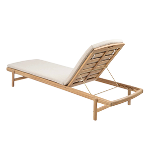 Tumbona de madera para exteriores con cojines, ideal para piscina o jardín - Product Image 4